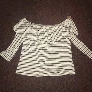 Off the shoulder, striped top